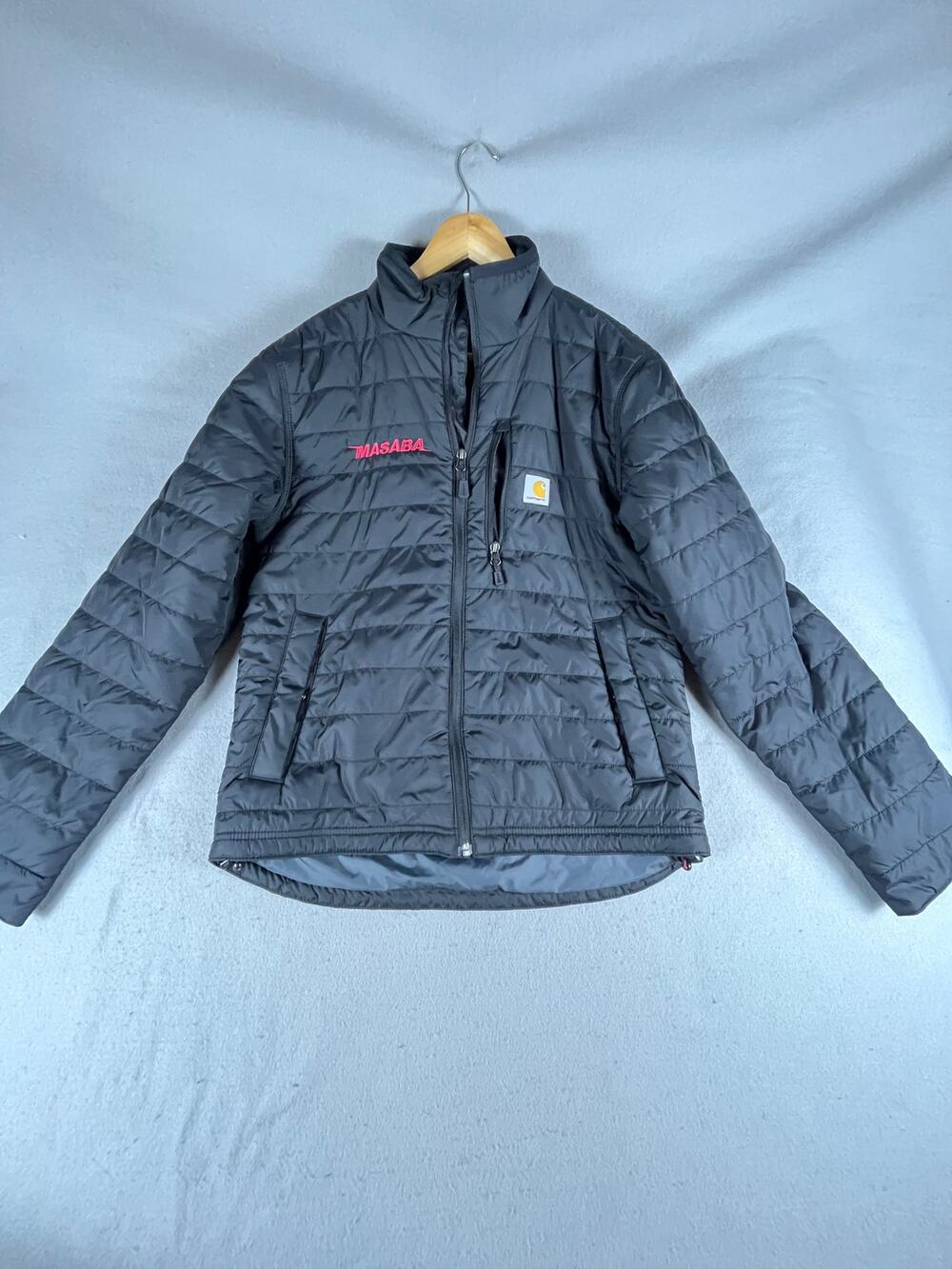 Carhartt Gilliam Rain Defender Jacket Mens L Black Puffer Insulated Masaba Logo